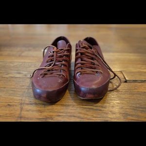 FEIT leather sneakers in classic burgundy. Size 7